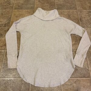 The Group by Babaton Aritzia Cream Waffle Knit Turtleneck Sweater Small Thermal